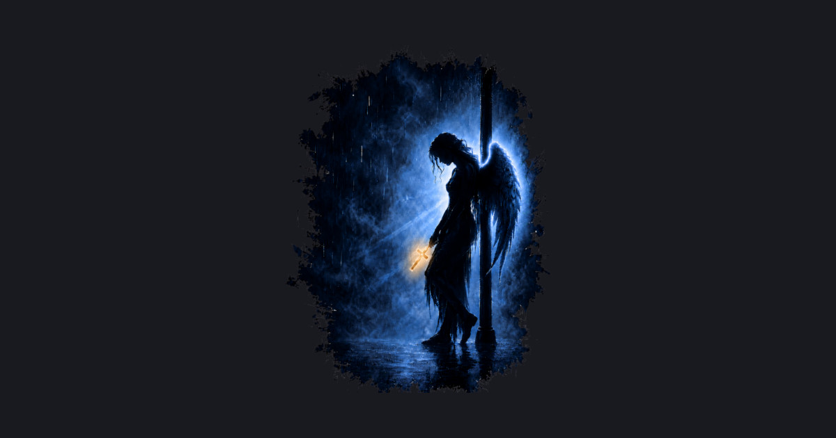 Angel with Cross Baseball T-Shirt - Image 2