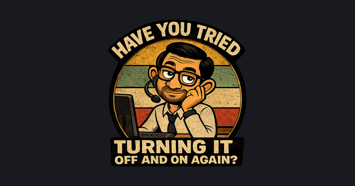 Have you tried turning it off and on again? Baseball T-Shirt - Image 2