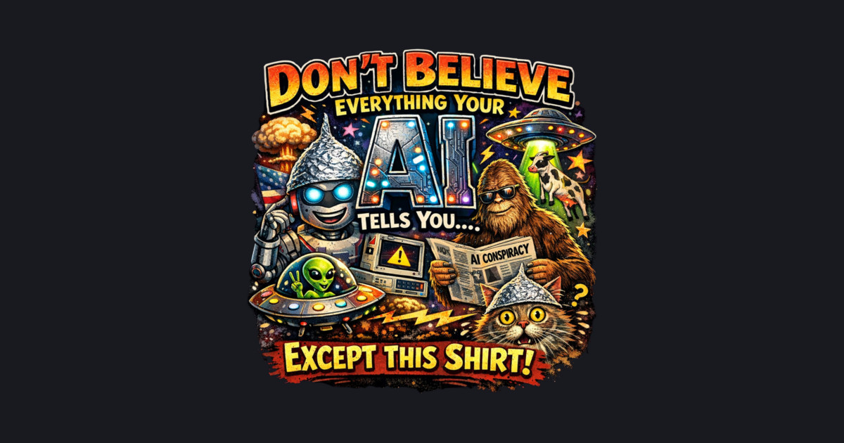 Dont believe everything AI tells you Baseball T-Shirt - Image 2