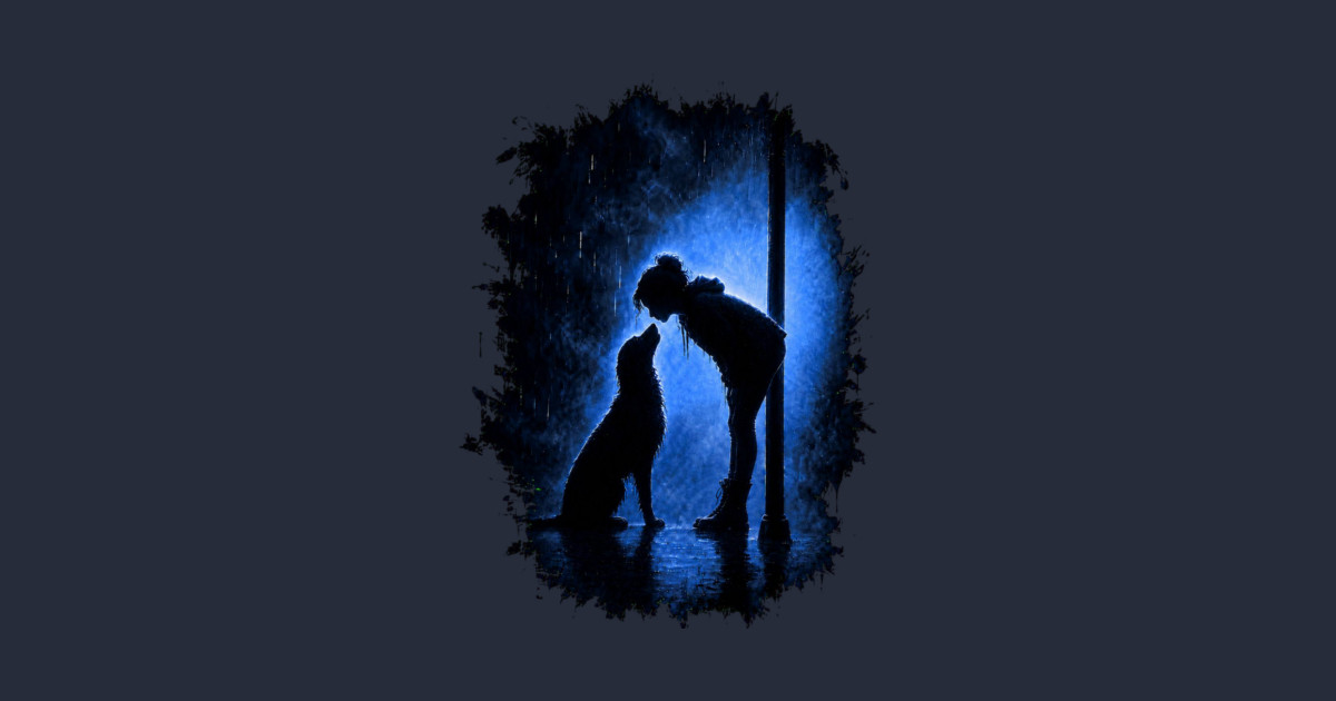 Girl And Her Dog In The Rain Hoodie - Image 2