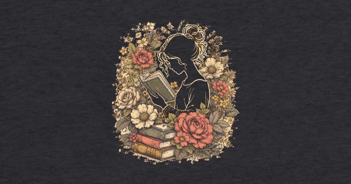 Vintage Floral Bookworm Aesthetic Hoodie - Image 2