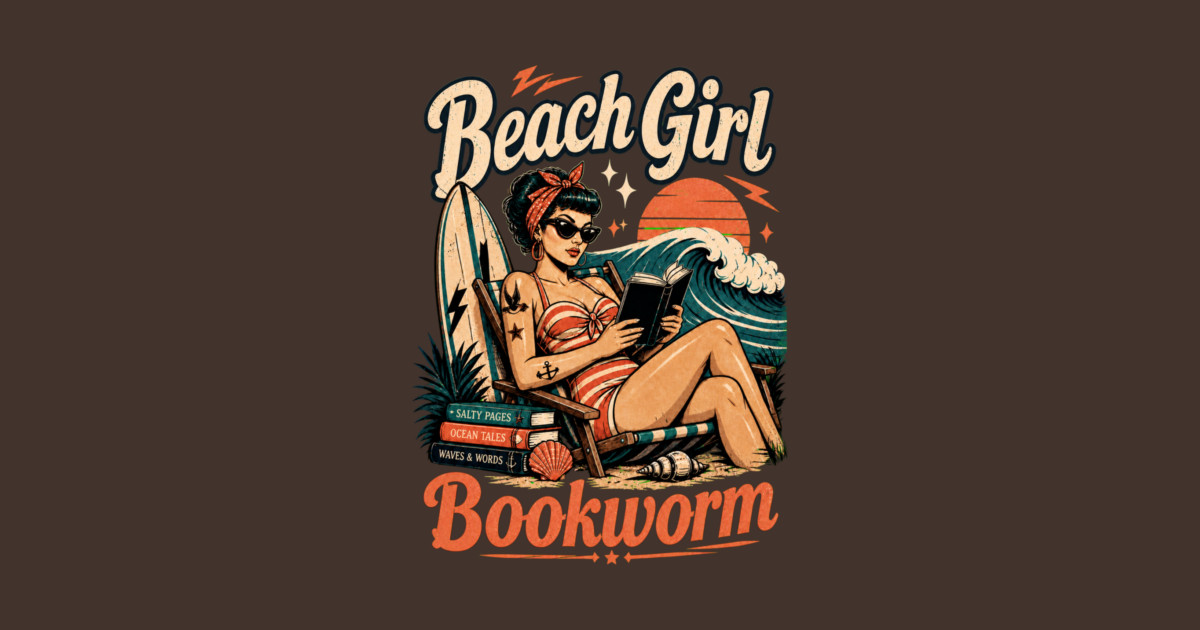 Beach Girl Bookworm Tapestry - Image 2