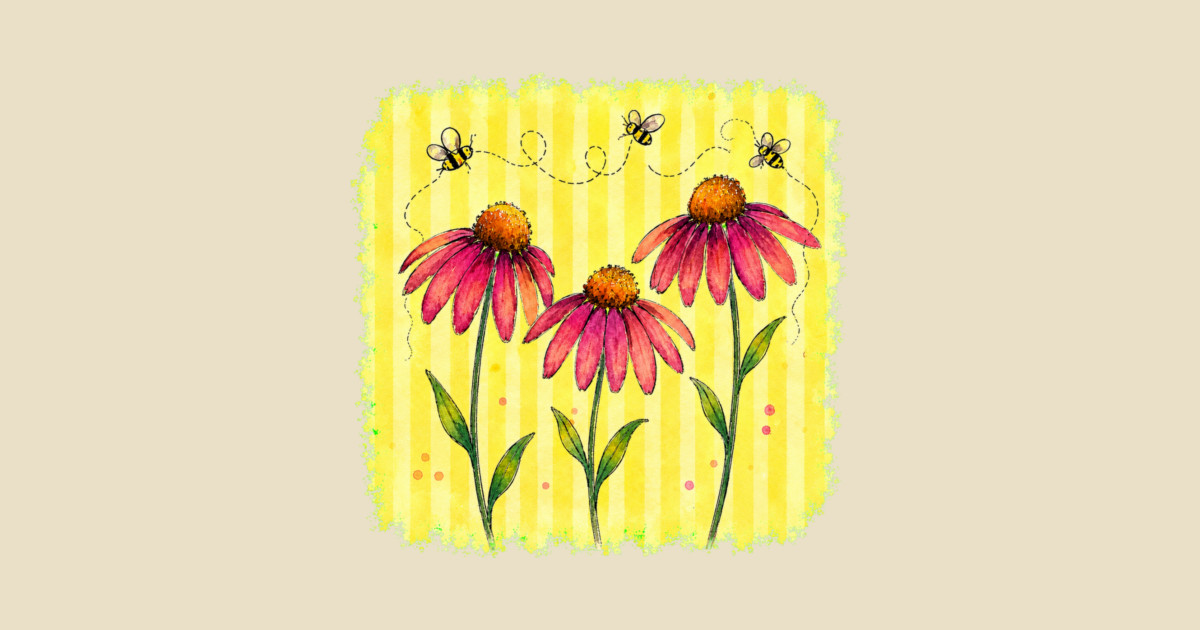 Coneflower with Stripes Crewneck Sweatshirt - Image 2