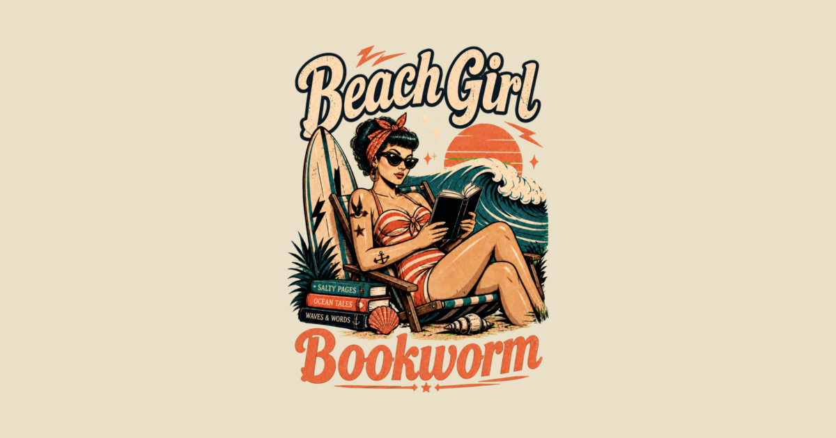 Beach Girl Bookworm Crewneck Sweatshirt - Image 2