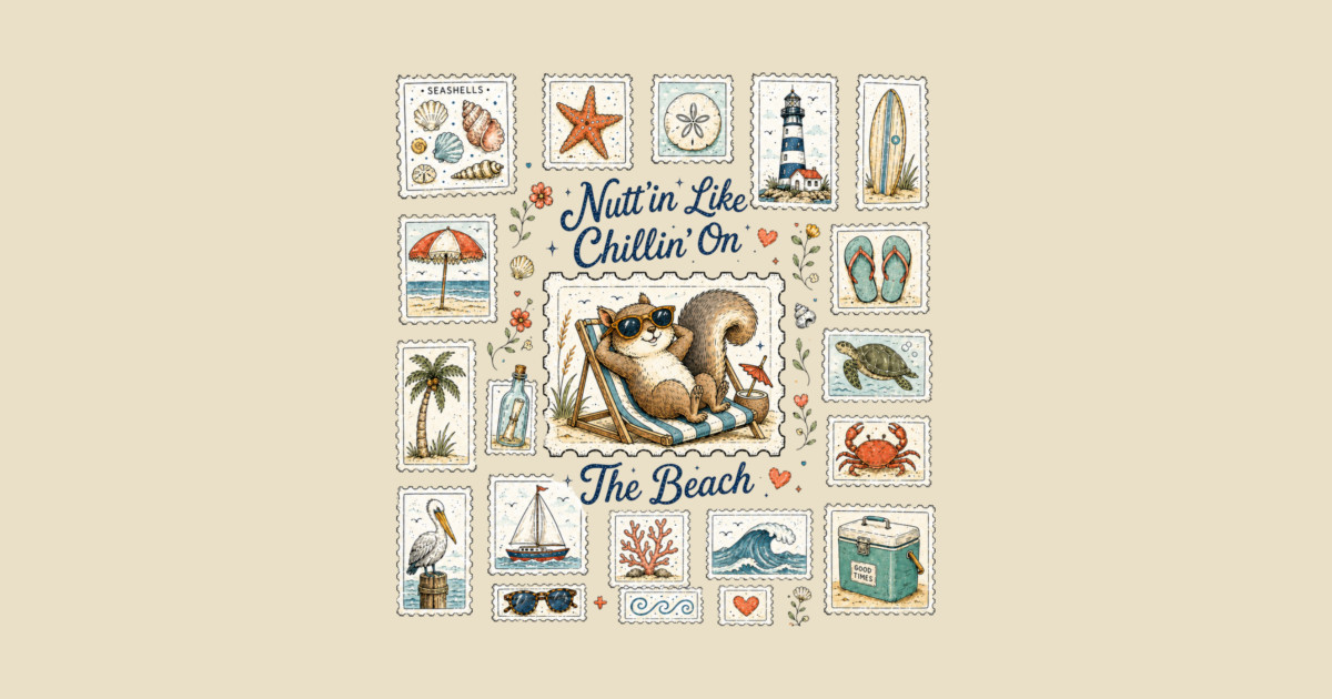 Nutt’in Like Chillin’ On The Beach - Silly Squirrel Crewneck - Image 2
