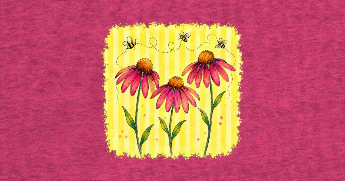 Coneflower with Stripes T-Shirt - Image 2