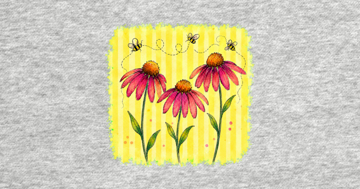 Coneflower with Stripes Tapestry - Image 2