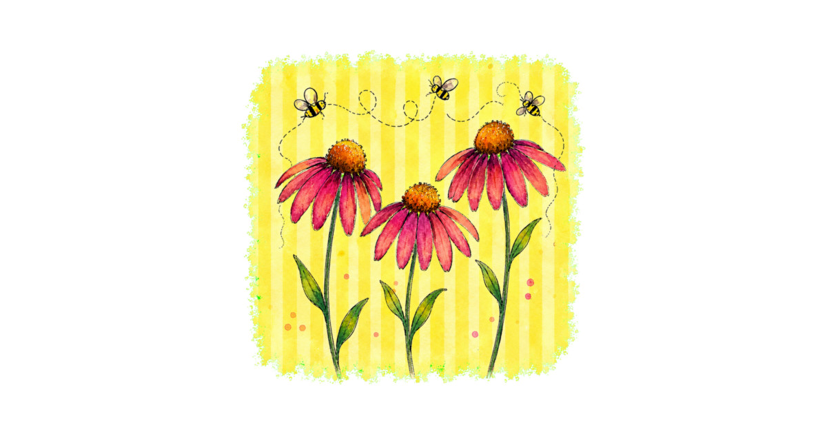 Coneflower with Stripes Tank Top - Image 2
