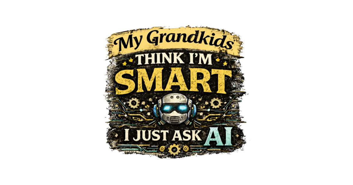 My Grandkids Think I'm Smart, I Just Ask AI - Funny Tank Top - Image 2