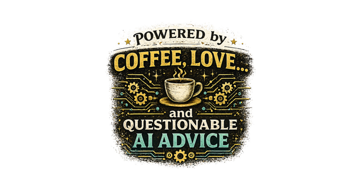 Powered by Coffee, Love, and Questionable AI Advice Pillow - Image 2