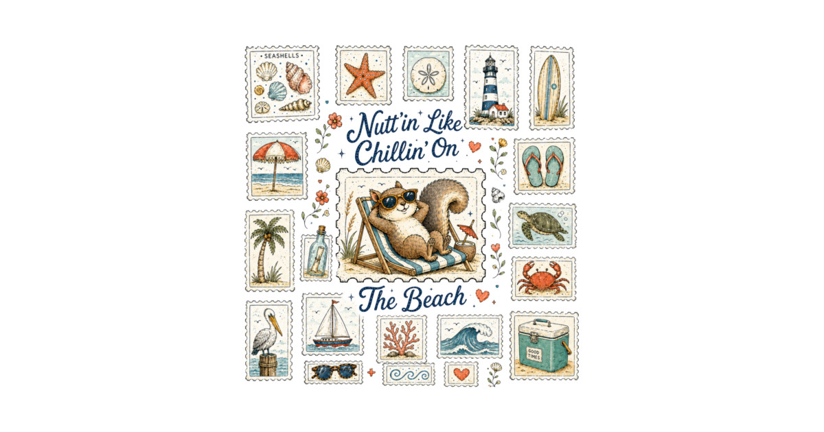 Nutt’in Like Chillin’ On The Beach - Silly Squirrel Tank - Image 2