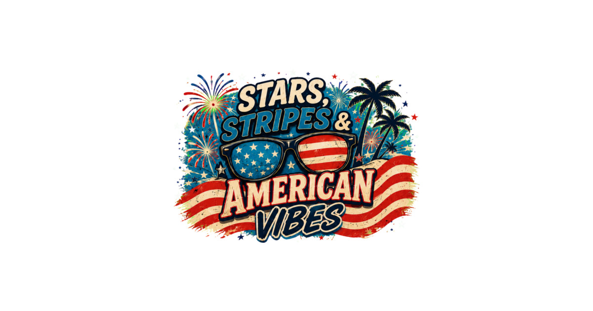 Stars, Stripes, American Vibes T-Shirt - Image 2