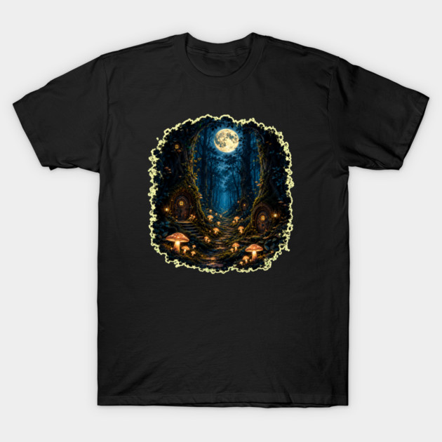 Fairy Village with Mushrooms T-Shirt
